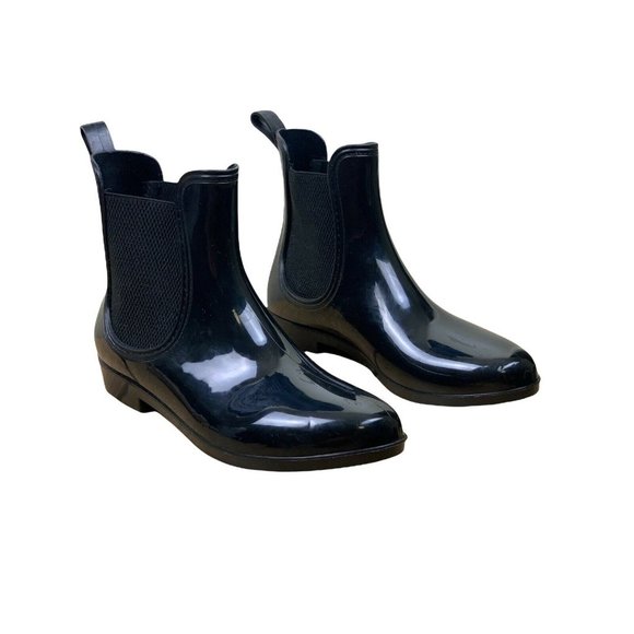 Womens Seven 7 Hunter Chelsea Style  ankle rain boots Black size 9 rubber - Picture 2 of 11